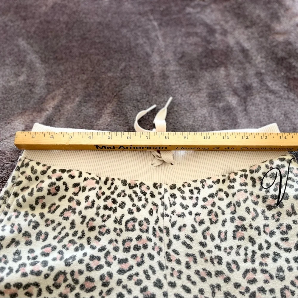 Victoria's Secret Cream Cheetah Joggers with Pink Gray Spots